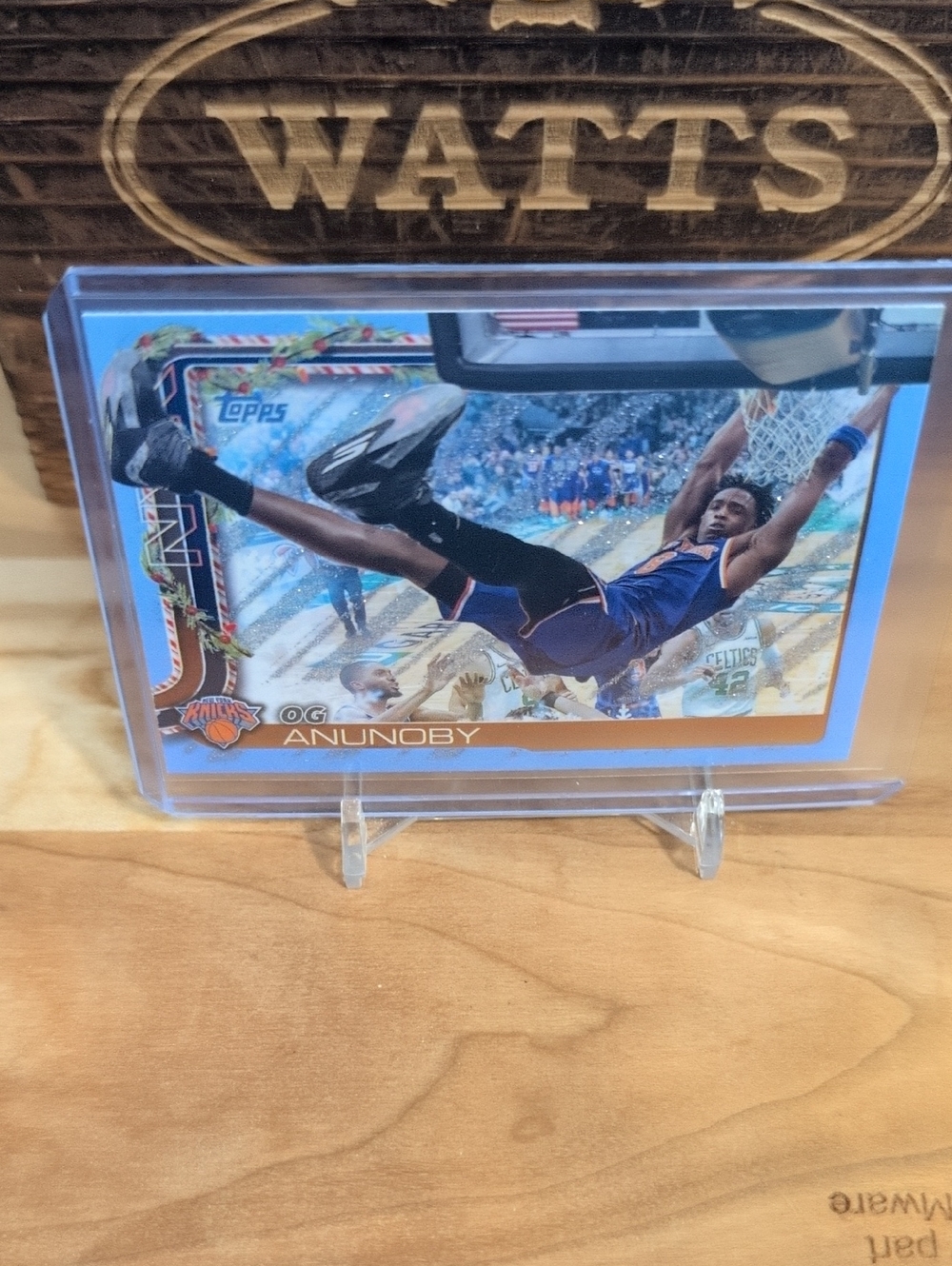 2025-26 Topps Holiday OG Anunoby Blue Glitter SP Knicks 🔥🔥🔥